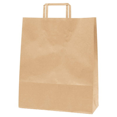 店舗用品ラッピング用品平ひもローコストタイプ茶無地26×16×26cmの商品画像