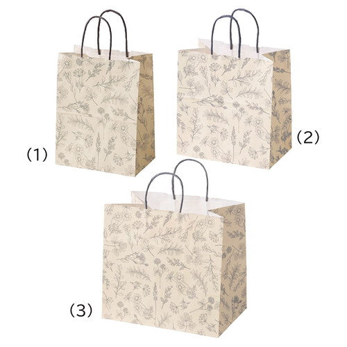 持ち手付き柄入り紙袋 ベルプランツ 34×22×31.5cm kp38-800-89-6