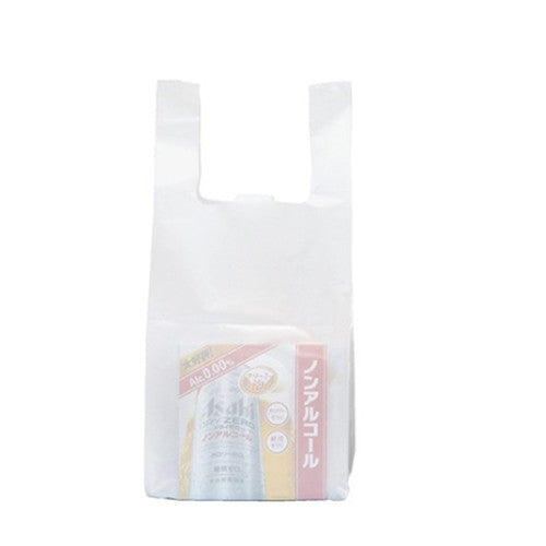 店舗用品ラッピング用品リカー用レジ袋白無地瓶ビール6本用の商品画像