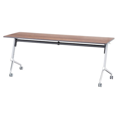 店舗用品店舗運営用品フォールディングテーブルミディアムブラウンポリッシュ脚W150×D45cmの商品画像