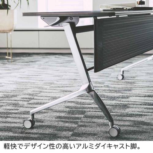 (店舗運営用品) (事務機器) (会議・MTテーブル) kp38-801-14-3 フォールディングテーブル ミディアムブラウン ポリッシュ脚 W180×D45cm