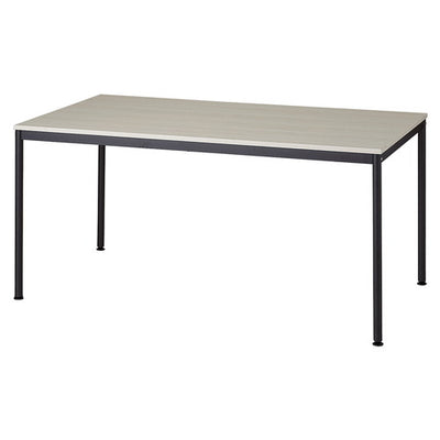 店舗用品店舗運営用品ミーティングテーブルブラックフレームホワイトウッド天板W150cmの商品画像