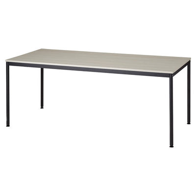 店舗用品店舗運営用品ミーティングテーブルブラックフレームホワイトウッド天板W180cmの商品画像