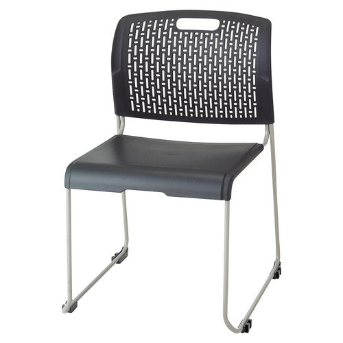 店舗用品店舗運営用品スタッキングチェア座パッド無しブラックの商品画像