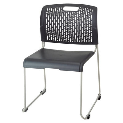店舗用品店舗運営用品スタッキングチェア座パッド無しブラックの商品画像