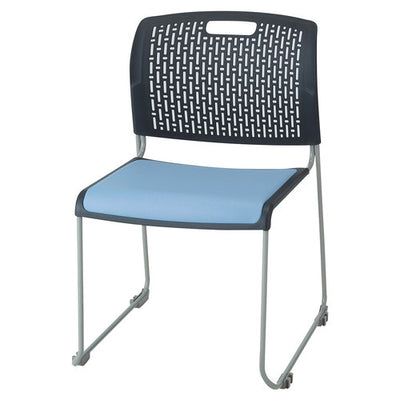 店舗用品店舗運営用品スタッキングチェア座パッド付きライトブルーの商品画像