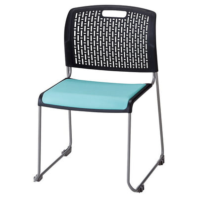 店舗用品店舗運営用品スタッキングチェア座パッド付きライトグリーンの商品画像