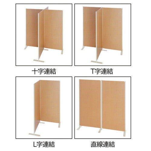 (店舗運営用品) (事務機器) (パーティション) kp38-801-47-3 木製パネルパーティション 両側脚付き アイボリー