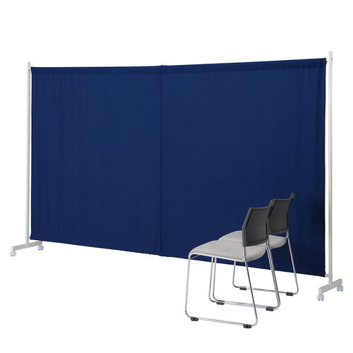 店舗用品店舗運営用品幅伸縮式ワッフルパーティションW300cmネイビーの商品画像