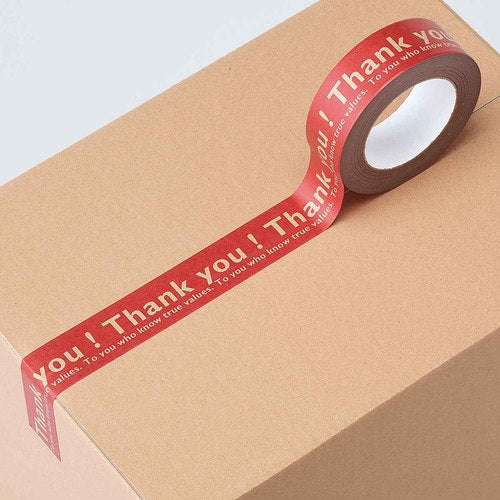 クラフト デザイン梱包テープ Thank you! (1巻) kp38-801-6-1