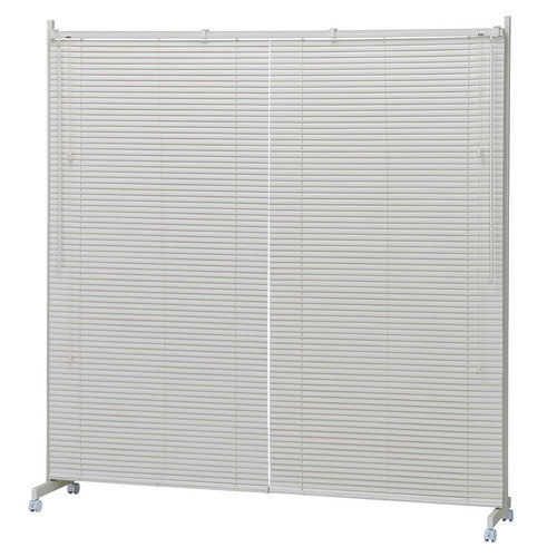 (店舗運営用品) (事務機器) (パーティション) kp38-801-61-1 キャスター付きブラインドパーティション W180cm アイボリー
