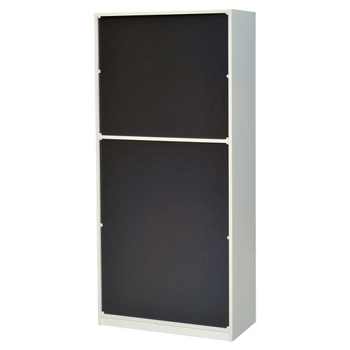 (店舗運営用品) (事務機器) (収納家具・収納ケース) kp38-801-63-2 木製シェルフ 扉付き ハイタイプ ロー扉付き 扉 グレー