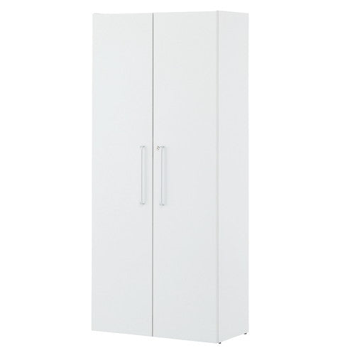 店舗用品店舗運営用品木製シェルフ扉付きハイタイプ全面扉付き扉ホワイトの商品画像