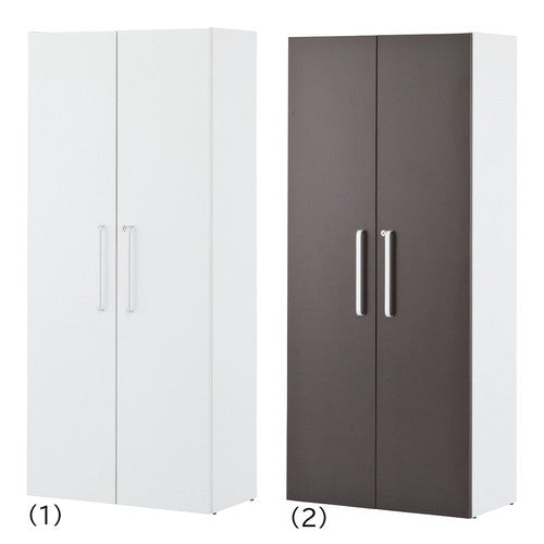 (店舗運営用品) (事務機器) (収納家具・収納ケース) kp38-801-64-2 木製シェルフ 扉付き ハイタイプ 全面扉付き 扉 グレー