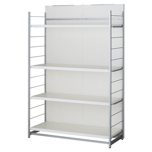 店舗用品店舗運営用品間仕切りラックミラー無しホワイトW120cm棚4段タイプの商品画像