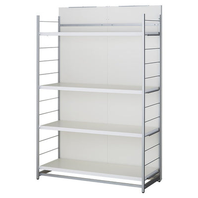 店舗用品店舗運営用品間仕切りラックミラー付きホワイトW60cm棚4段タイプの商品画像