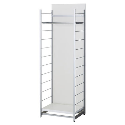 店舗用品店舗運営用品間仕切りラックミラー付きホワイトW120cmハンガータイプの商品画像