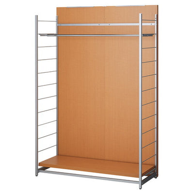 店舗用品店舗運営用品間仕切りラックミラー付きナチュラルW120cmハンガータイプの商品画像