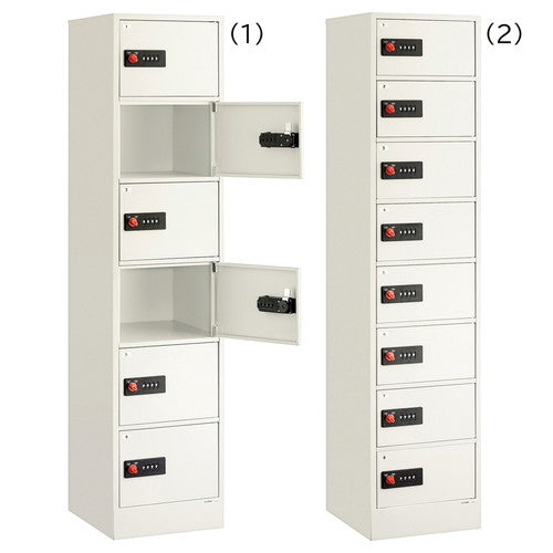 (店舗運営用品) (事務機器) (ロッカー) kp38-802-20-2 リターンゼロ小物入れロッカー(ダイヤル錠) 1列8段