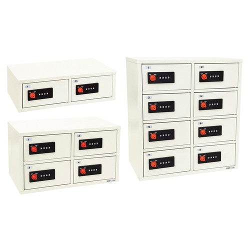 (店舗運営用品) (事務機器) (ロッカー) kp38-802-21-2 貴重品ロッカー(ダイヤル錠) ホワイト 2列2段