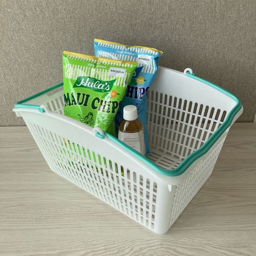 (店舗運営用品) (運営サポート用品) (買い物カゴ) kp38-802-45-4 山型買物カゴ(16リットル) ナチュラルブルー