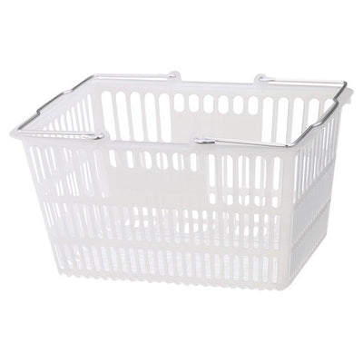 店舗用品店舗運営用品買物カゴ(18リットル)スケルトンアルミハンドルの商品画像