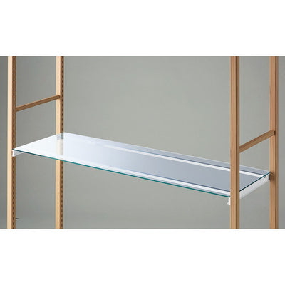 店舗用品シリーズ什器ガラス棚セットW120cmホワイト枠無し8mm厚の商品画像