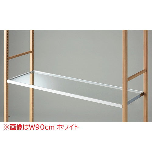 店舗用品シリーズ什器ガラス棚セットW120cmブラックスチール枠の商品画像