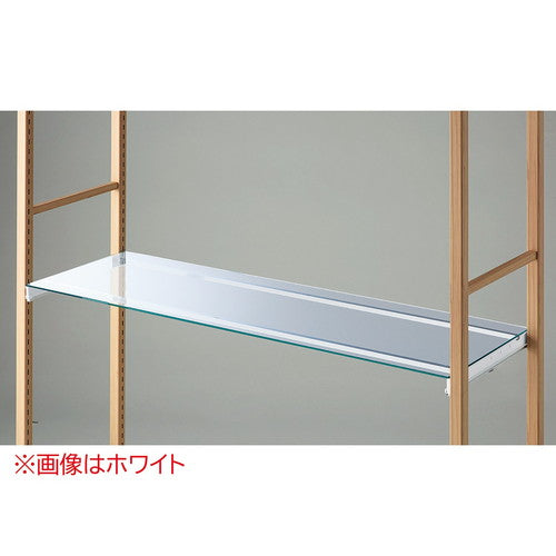 店舗用品シリーズ什器ガラス棚セットW90cmブラック枠無し8mm厚の商品画像