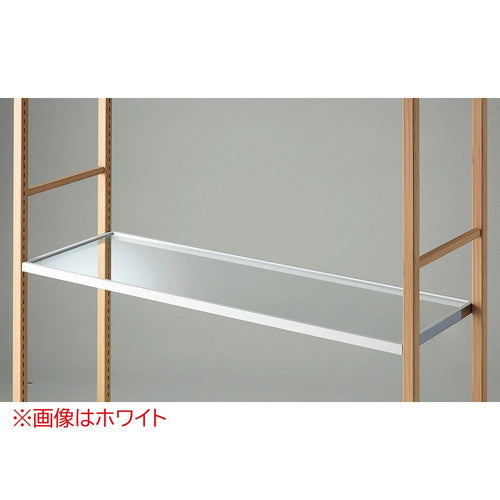 店舗用品シリーズ什器ガラス棚セットW90cmブラックスチール枠の商品画像