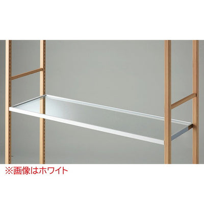 店舗用品シリーズ什器ガラス棚セットW90cmブラックスチール枠の商品画像