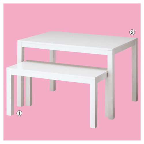 店舗用品店舗什器木製ショーテーブルホワイトW120×D80×H80cmの商品画像