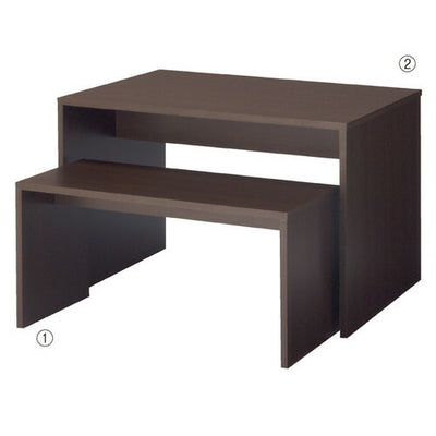 店舗用品店舗什器木製コの字型ネストテーブルダークブラウンW108×D45×H55cmの商品画像