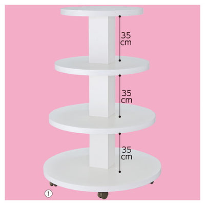 店舗用品店舗什器多段式ラウンドディスプレイ4段ラスティック柄の商品画像
