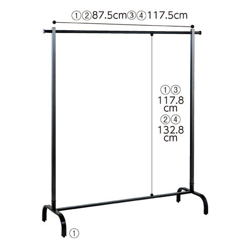 店舗用品店舗什器スチールブラックハンガーラックW135×H135cmの商品画像
