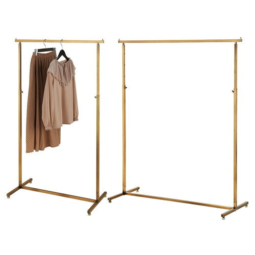 店舗用品店舗什器アンティークゴールドハンガーラック角パイプW90cmの商品画像