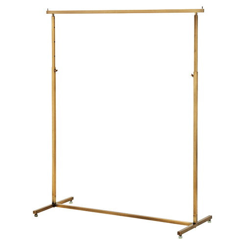 店舗用品店舗什器アンティークゴールドハンガーラック角パイプW120cmの商品画像