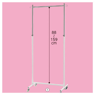店舗用品店舗什器組立式ハンガーラック白W60cmタイプの商品画像