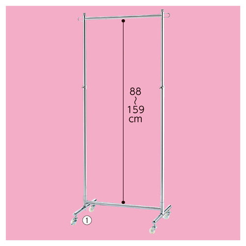 店舗用品店舗什器組立式ハンガーラッククロームW90cmタイプの商品画像