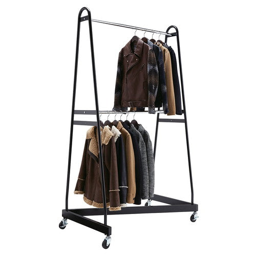 店舗用品店舗什器Zハンガーラック2段強化タイプ黒の商品画像