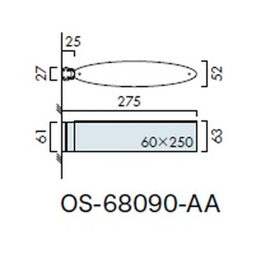 インテリアサイン フーリィ 室名札(突出し) OS-68090-AA 両面対応