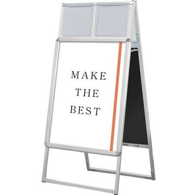 ポスターグリップスタンド看板カタログケース付(屋内用)B2両面シルバーPGSKK-B2RSの商品画像