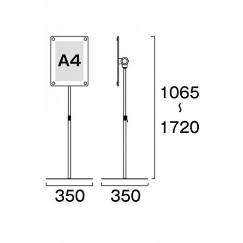 インフォメーションアクリルスタンド150 A4縦ホワイト INFA150-A4TW