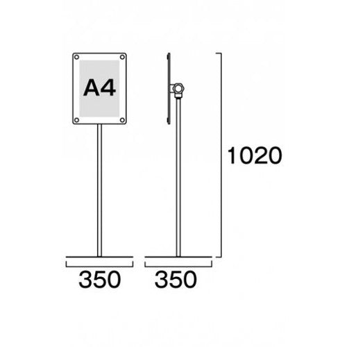 インフォメーションアクリルスタンド80 A4縦ブラック INFA80-A4TB