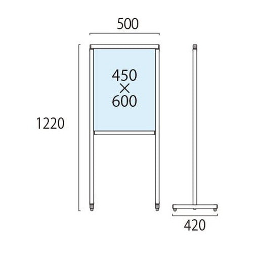 スマートメッセージスタンドホワイトボード450X600 SMMSWB-450X600