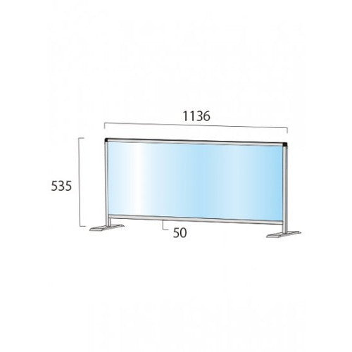 ブラックパーテーションスタンド450X1100ロウ (塩ビ仕様) BHBPL450X1100E
