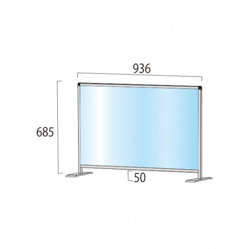 ブラックパーテーションスタンド600X900ロウ (塩ビ仕様) BHBPL600X900E