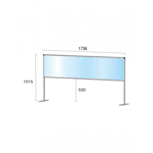 パーテーションスタンド450X1700ハイ (塩ビ仕様) HBPH450X1700E