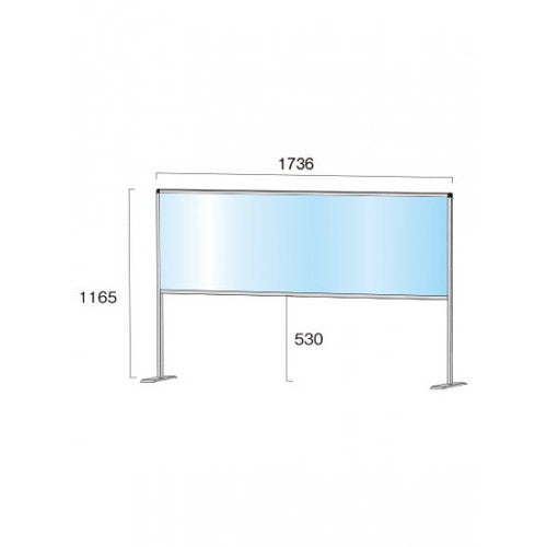 パーテーションスタンド600X1700ハイ (塩ビ仕様) HBPH600X1700E