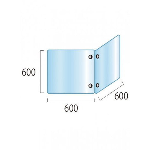 アクリルパーテーション二面 600×600×600 APT2F600X600X600